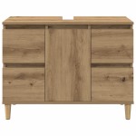 vidaXL Dulap de chiuvetă stejar artizanal, 80x33x60 cm, lemn prelucrat