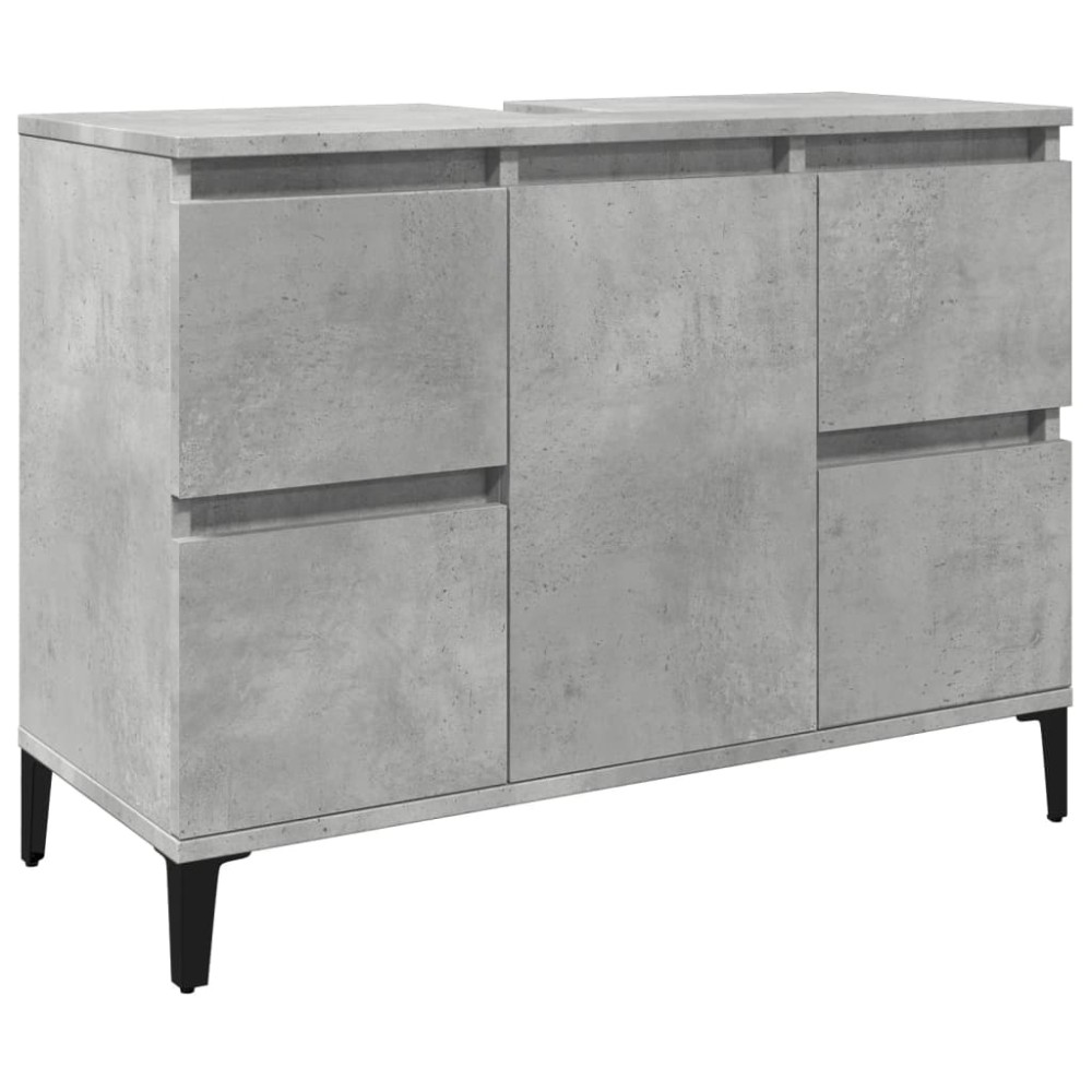 vidaXL Dulap de chiuvetă, gri beton, 80x33x60 cm, lemn prelucrat