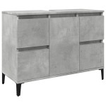 vidaXL Dulap de chiuvetă, gri beton, 80x33x60 cm, lemn prelucrat vidaXL Dulap de chiuvetă, gri beton, 80x33x60 cm, lemn prelucrat