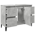 vidaXL Dulap de chiuvetă, gri beton, 80x33x60 cm, lemn prelucrat vidaXL Dulap de chiuvetă, gri beton, 80x33x60 cm, lemn prelucrat
