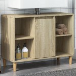 vidaXL Dulap pentru baie, stejar sonoma, 80x33x60 cm, lemn compozit vidaXL Dulap pentru baie, stejar sonoma, 80x33x60 cm, lemn compozit