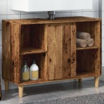 vidaXL Dulap pentru baie, lemn vechi, 80x33x60 cm, lemn prelucrat vidaXL Dulap pentru baie, lemn vechi, 80x33x60 cm, lemn prelucrat
