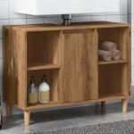 vidaXL Dulap pentru baie stejar artizanal, 80x33x60 cm, lemn prelucrat vidaXL Dulap pentru baie stejar artizanal, 80x33x60 cm, lemn prelucrat