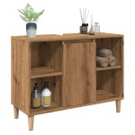 vidaXL Dulap pentru baie stejar artizanal, 80x33x60 cm, lemn prelucrat vidaXL Dulap pentru baie stejar artizanal, 80x33x60 cm, lemn prelucrat