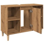vidaXL Dulap pentru baie stejar artizanal, 80x33x60 cm, lemn prelucrat vidaXL Dulap pentru baie stejar artizanal, 80x33x60 cm, lemn prelucrat
