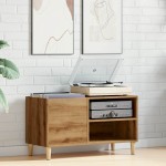 vidaXL Dulap discuri stejar artizanal, 84,5x38x48 cm, lemn prelucrat vidaXL Dulap discuri stejar artizanal, 84,5x38x48 cm, lemn prelucrat
