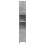 vidaXL Dulap de baie, gri beton, 30x30x190 cm, lemn prelucrat
