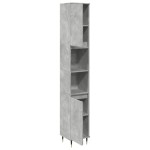 vidaXL Dulap de baie, gri beton, 30x30x190 cm, lemn prelucrat