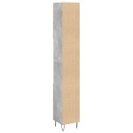 vidaXL Dulap de baie, gri beton, 30x30x190 cm, lemn prelucrat