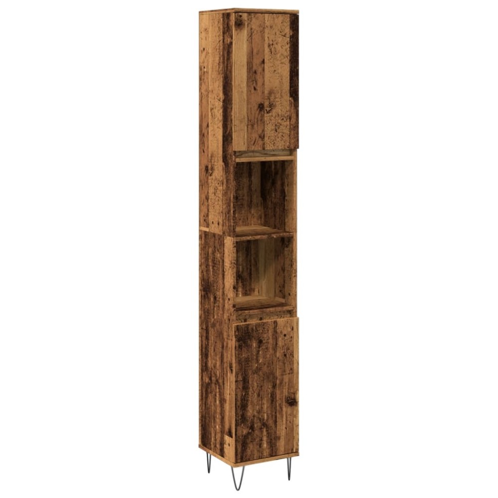 vidaXL Dulap de baie, lemn vechi, 30x30x190 cm, lemn prelucrat