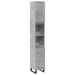 vidaXL Dulap de baie, gri beton, 30x30x190 cm, lemn prelucrat