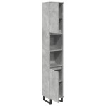 vidaXL Dulap de baie, gri beton, 30x30x190 cm, lemn prelucrat