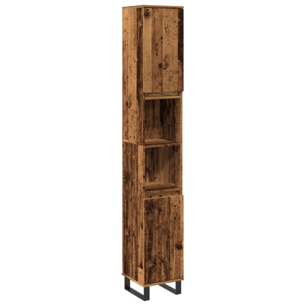 vidaXL Dulap de baie, lemn vechi, 30x30x190 cm, lemn prelucrat