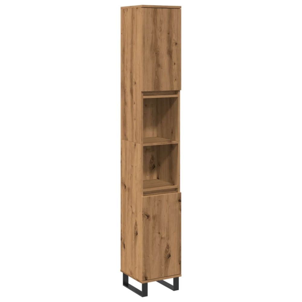 vidaXL Dulap de baie, stejar artizanal, 30x30x190 cm, lemn prelucrat