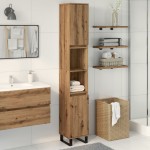 vidaXL Dulap de baie, stejar artizanal, 30x30x190 cm, lemn prelucrat vidaXL Dulap de baie, stejar artizanal, 30x30x190 cm, lemn prelucrat