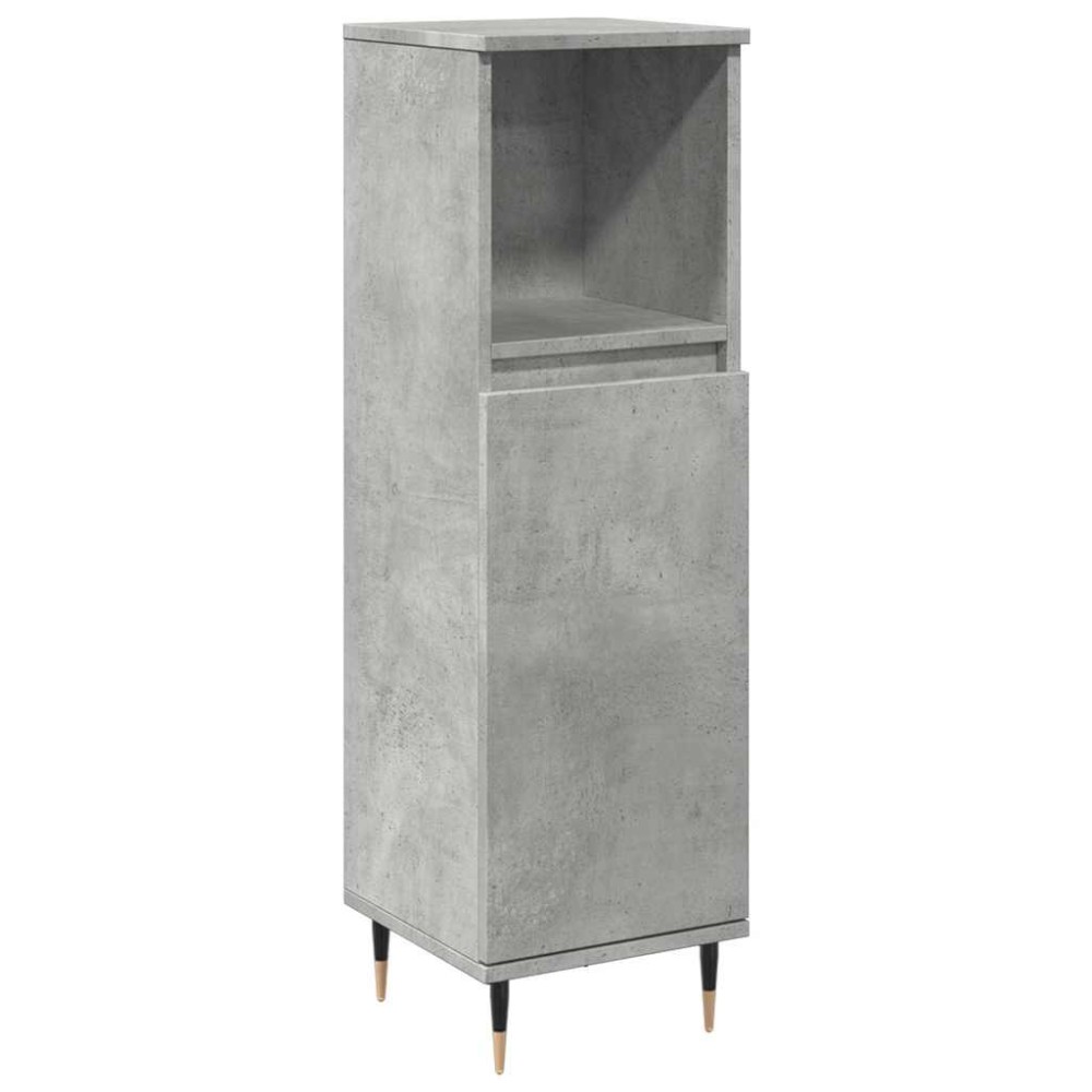 vidaXL Dulap de baie, gri beton, 30x30x100 cm, lemn prelucrat
