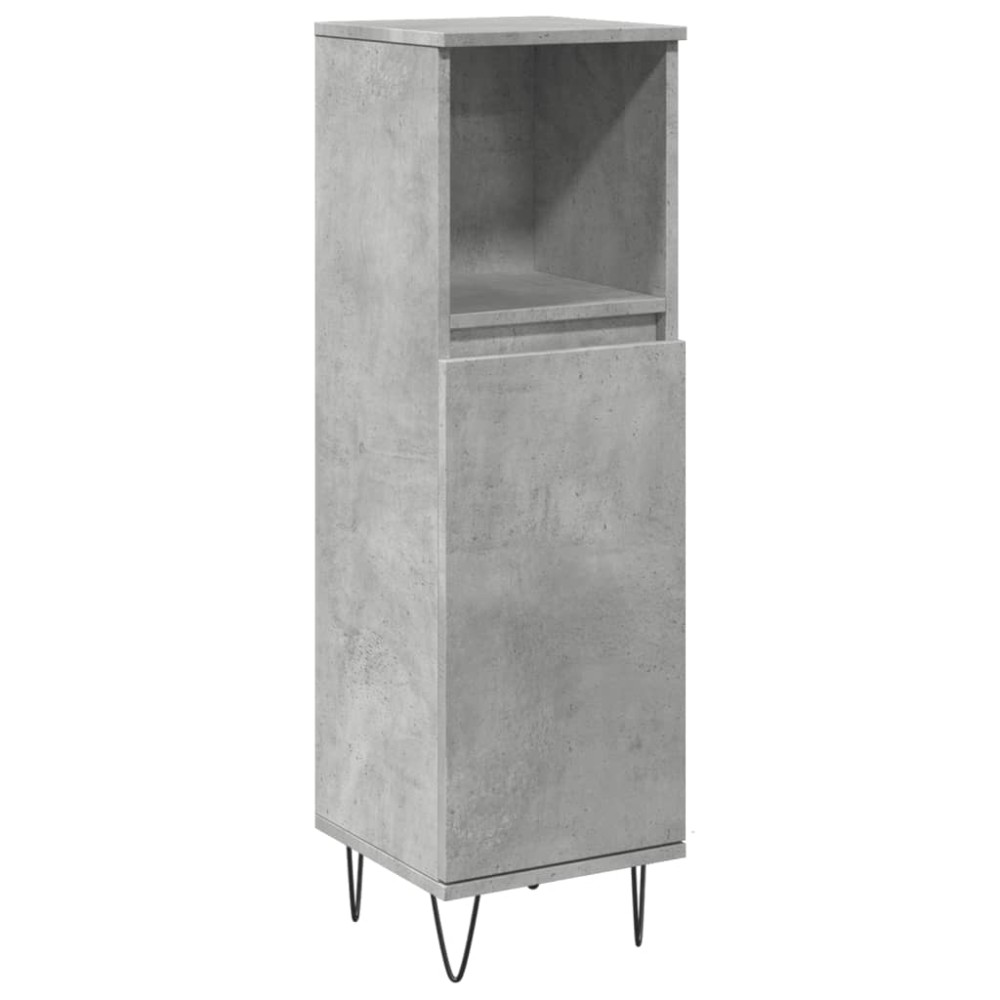 vidaXL Dulap de baie, gri beton, 30x30x100 cm, lemn prelucrat