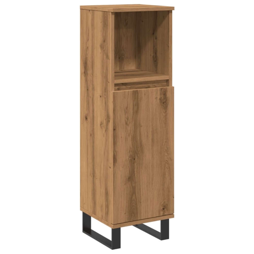 vidaXL Dulap de baie, stejar artizanal, 30x30x100 cm, lemn prelucrat