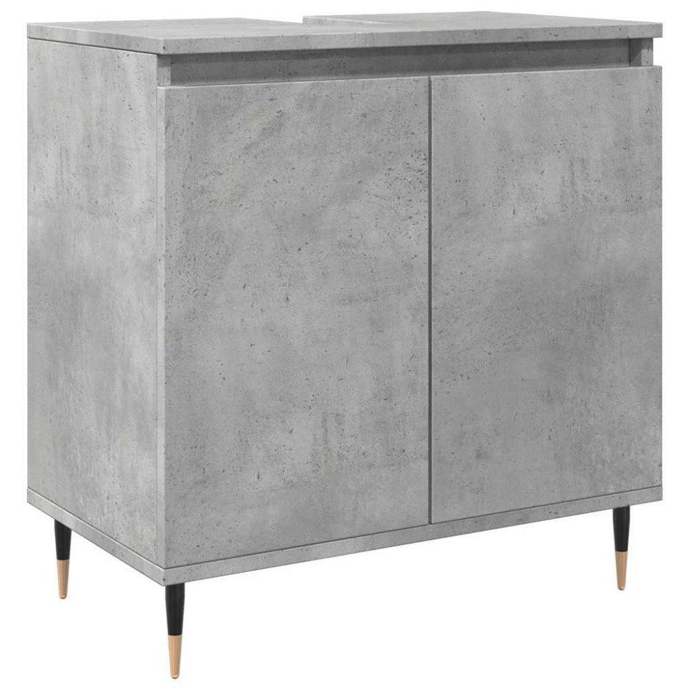 vidaXL Dulap de baie, gri beton, 58x33x60 cm, lemn prelucrat