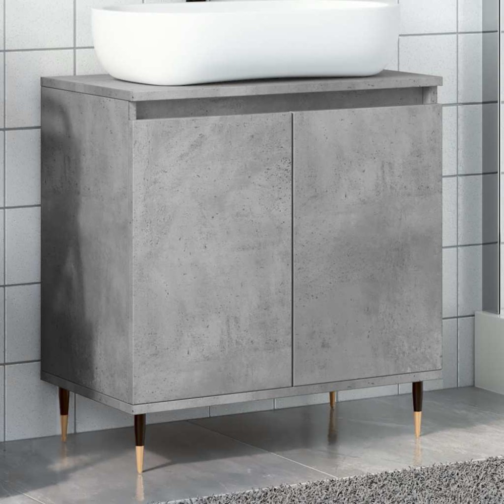 vidaXL Dulap de baie, gri beton, 58x33x60 cm, lemn prelucrat