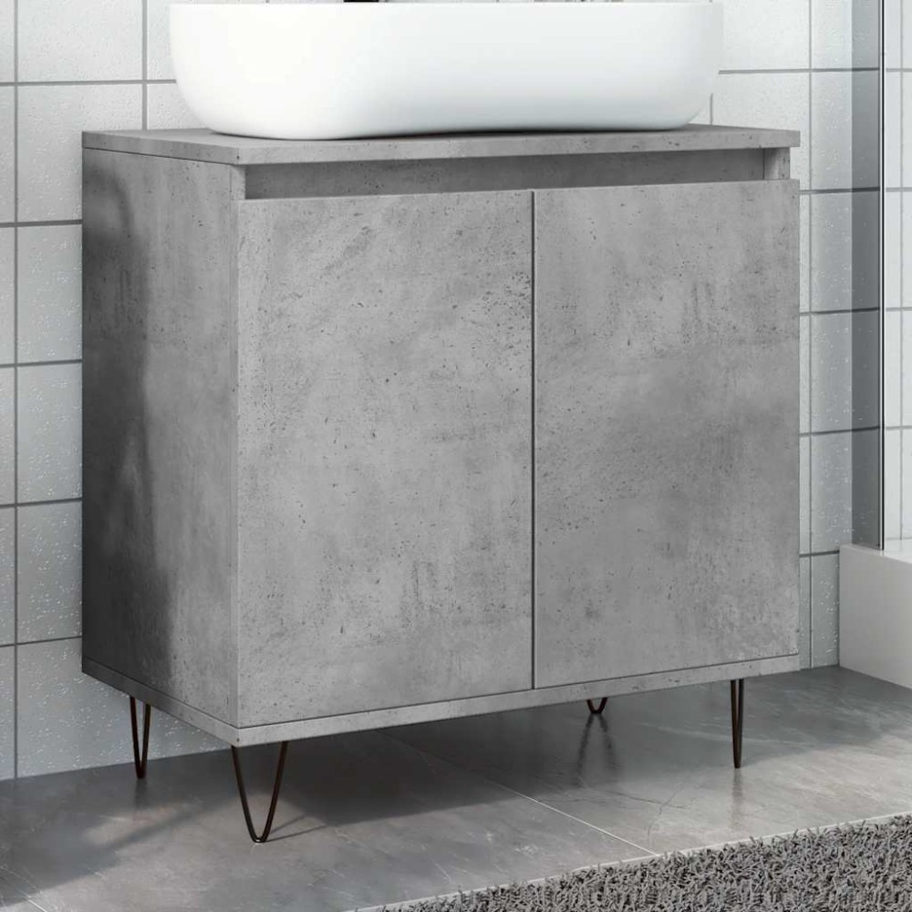 vidaXL Dulap de baie, gri beton, 58x33x60 cm, lemn prelucrat