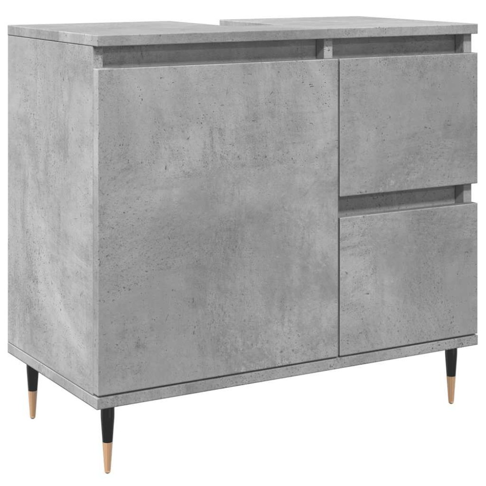 vidaXL Dulap de baie, gri beton, 65x33x60 cm, lemn prelucrat