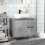 vidaXL Dulap de baie, gri beton, 65x33x60 cm, lemn prelucrat