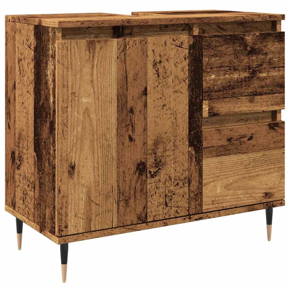 vidaXL Dulap de baie, lemn vechi, 65x33x60 cm, lemn prelucrat
