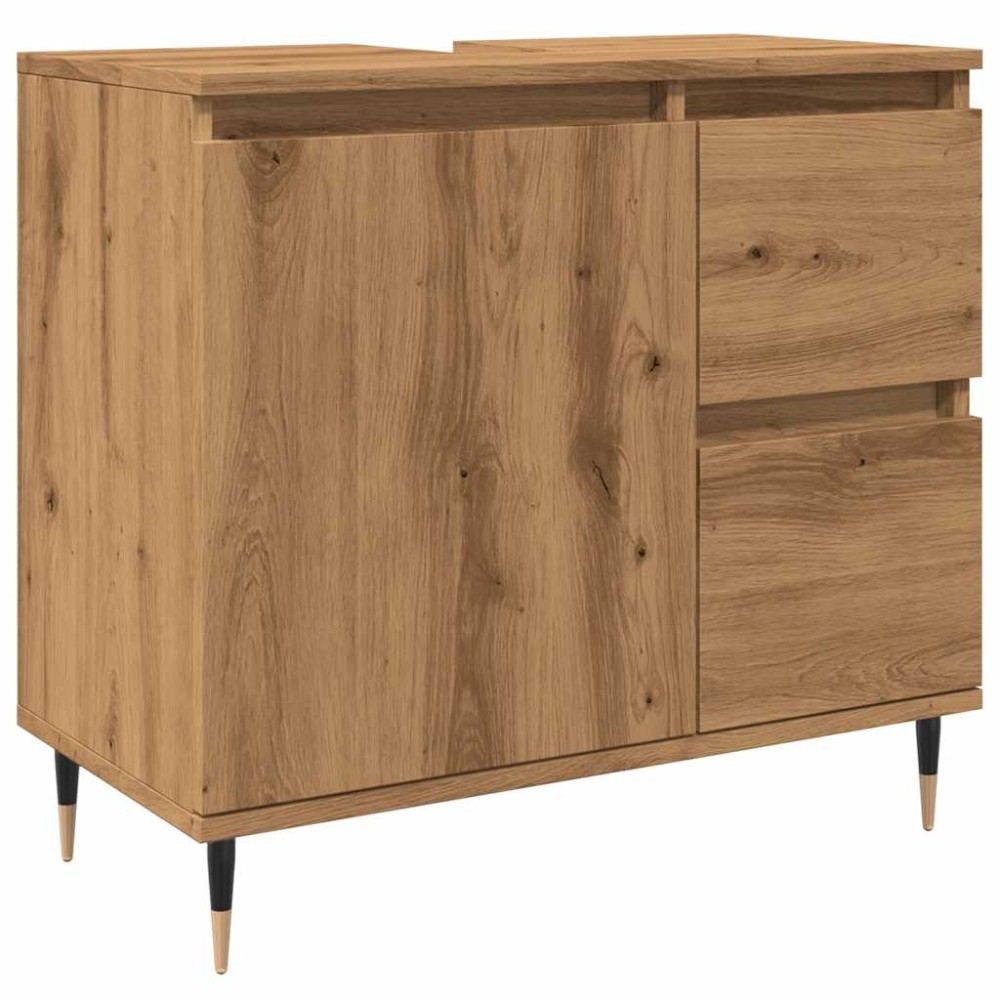vidaXL Dulap de baie, stejar artizanal, 65x33x60 cm, lemn prelucrat