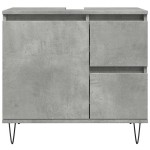 vidaXL Dulap de chiuvetă baie, gri beton, 65x33x60 cm, lemn prelucrat vidaXL Dulap de chiuvetă baie, gri beton, 65x33x60 cm, lemn prelucrat