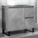 vidaXL Dulap de chiuvetă baie, gri beton, 65x33x60 cm, lemn prelucrat vidaXL Dulap de chiuvetă baie, gri beton, 65x33x60 cm, lemn prelucrat