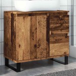 vidaXL Dulap chiuvetă baie, lemn vechi, 65x33x60 cm, lemn prelucrat vidaXL Dulap chiuvetă baie, lemn vechi, 65x33x60 cm, lemn prelucrat
