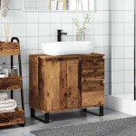 vidaXL Dulap chiuvetă baie, lemn vechi, 65x33x60 cm, lemn prelucrat vidaXL Dulap chiuvetă baie, lemn vechi, 65x33x60 cm, lemn prelucrat