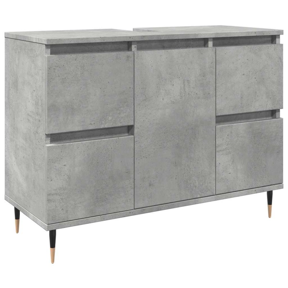 vidaXL Dulap pentru baie, gri beton, 80x33x60 cm, lemn compozit