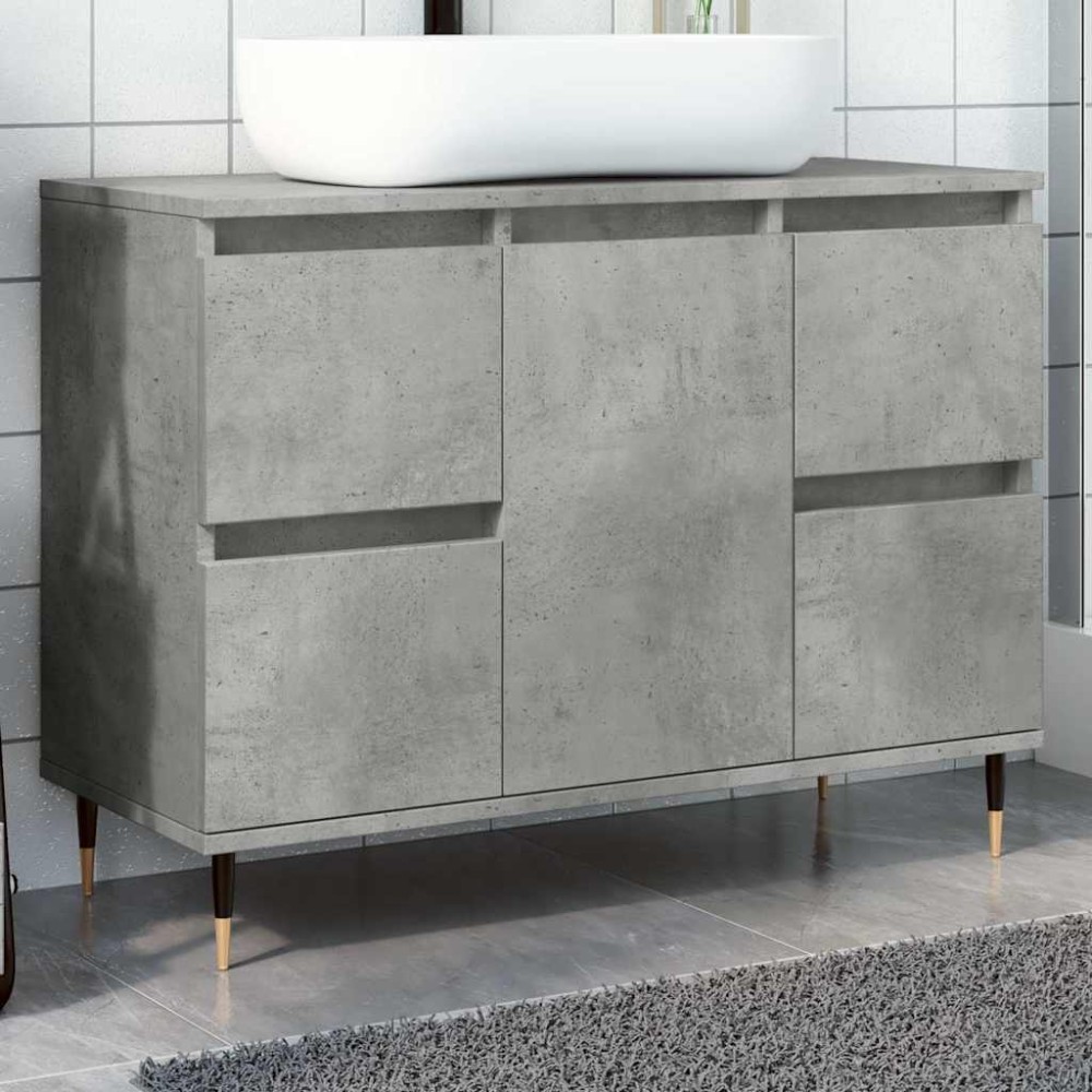 vidaXL Dulap pentru baie, gri beton, 80x33x60 cm, lemn compozit