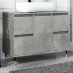 vidaXL Dulap pentru baie, gri beton, 80x33x60 cm, lemn compozit vidaXL Dulap pentru baie, gri beton, 80x33x60 cm, lemn compozit