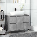 vidaXL Dulap pentru baie, gri beton, 80x33x60 cm, lemn compozit vidaXL Dulap pentru baie, gri beton, 80x33x60 cm, lemn compozit