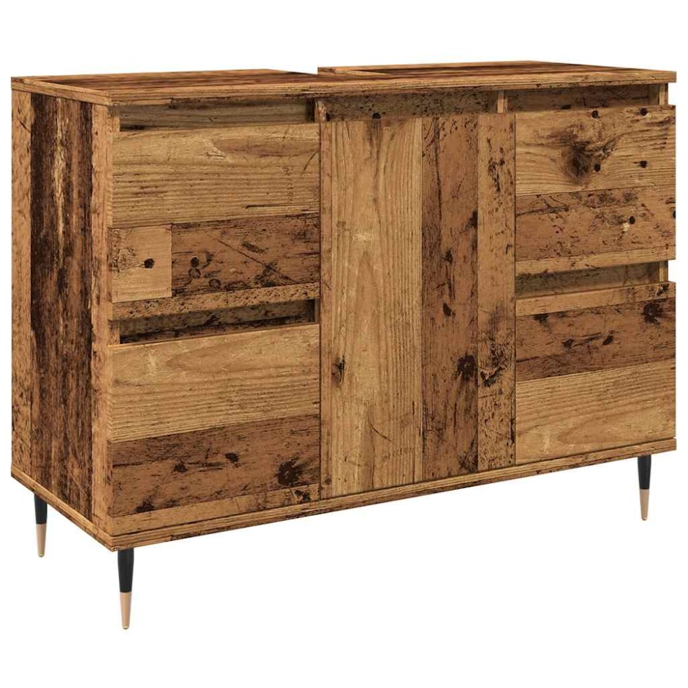 vidaXL Dulap pentru baie, lemn vechi, 80x33x60 cm, lemn prelucrat