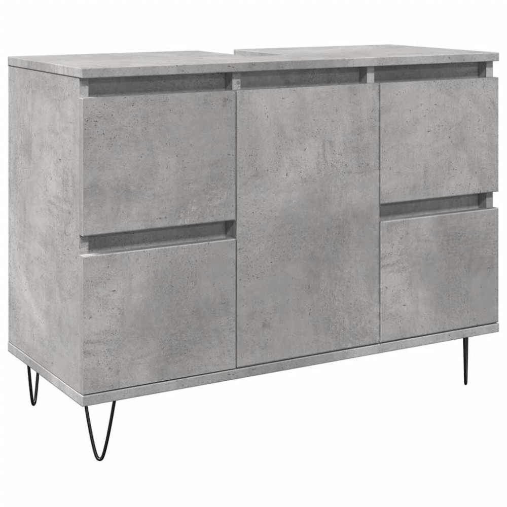 vidaXL Dulap pentru baie, gri beton, 80x33x60 cm, lemn compozit
