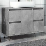 vidaXL Dulap pentru baie, gri beton, 80x33x60 cm, lemn compozit vidaXL Dulap pentru baie, gri beton, 80x33x60 cm, lemn compozit