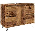 vidaXL Dulap pentru baie, lemn vechi, 80x33x60 cm, lemn prelucrat vidaXL Dulap pentru baie, lemn vechi, 80x33x60 cm, lemn prelucrat