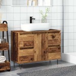 vidaXL Dulap pentru baie, lemn vechi, 80x33x60 cm, lemn prelucrat vidaXL Dulap pentru baie, lemn vechi, 80x33x60 cm, lemn prelucrat