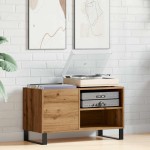 vidaXL Dulap discuri stejar artizanal, 84,5x38x48 cm, lemn prelucrat