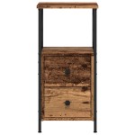 vidaXL Noptiere, 2 buc, lemn vechi, 34x35,5x70 cm, lemn prelucrat