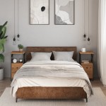 vidaXL Noptiere 2 buc. stejar artizanal, 34x35,5x70 cm, lemn prelucrat