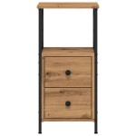 vidaXL Noptiere 2 buc. stejar artizanal, 34x35,5x70 cm, lemn prelucrat