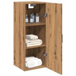 vidaXL Dulap pe perete stejar artizanal, 34,5x34x90 cm, lemn prelucrat
