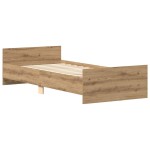 vidaXL Cadru de pat fără saltea Stejar Artisan 90x200cm Lemn prelucrat