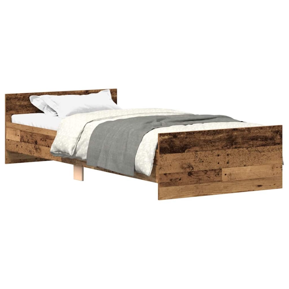 vidaXL Cadru de pat fără saltea Lemn vechi 100x200cm Lemn prelucrat
