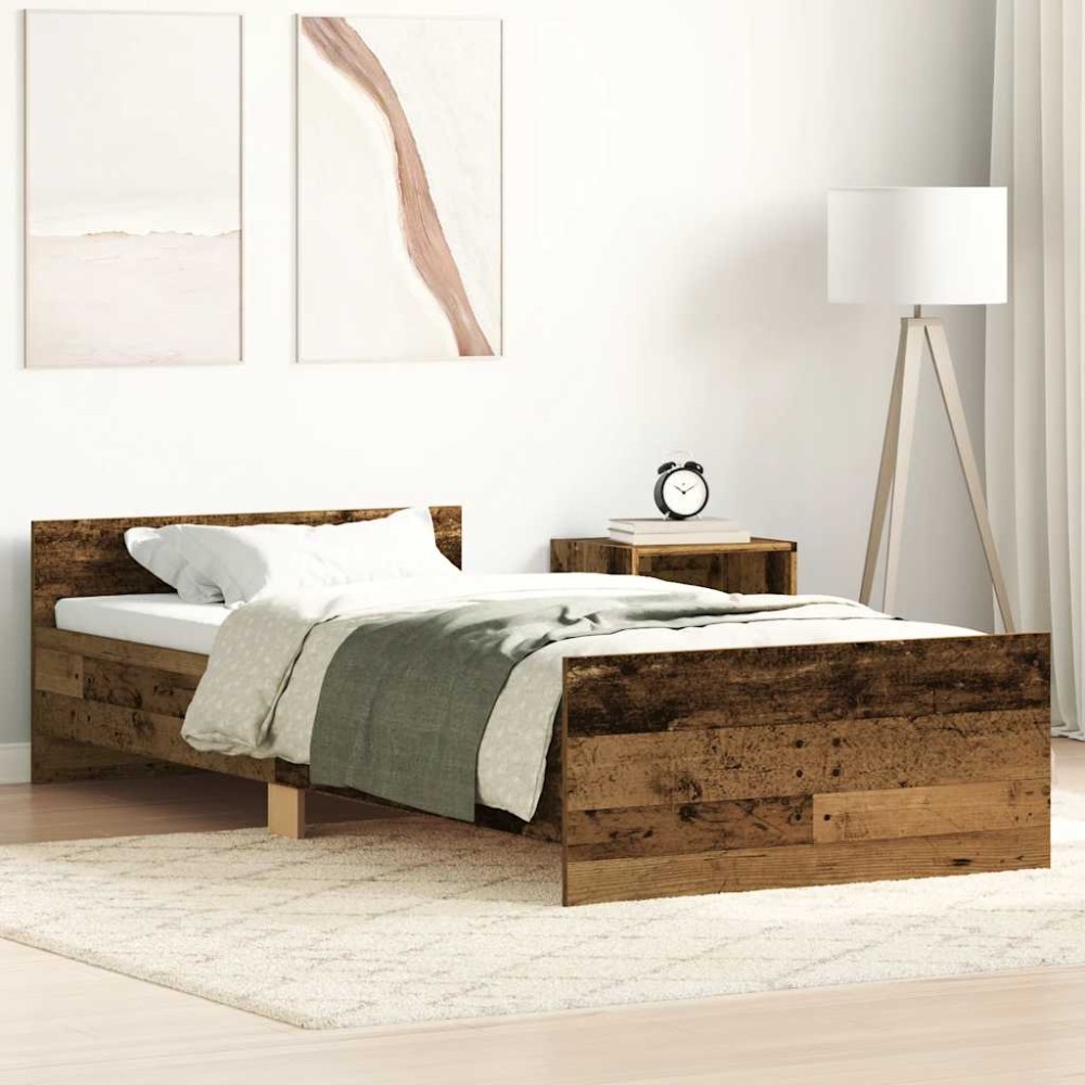 vidaXL Cadru de pat fără saltea Lemn vechi 100x200cm Lemn prelucrat